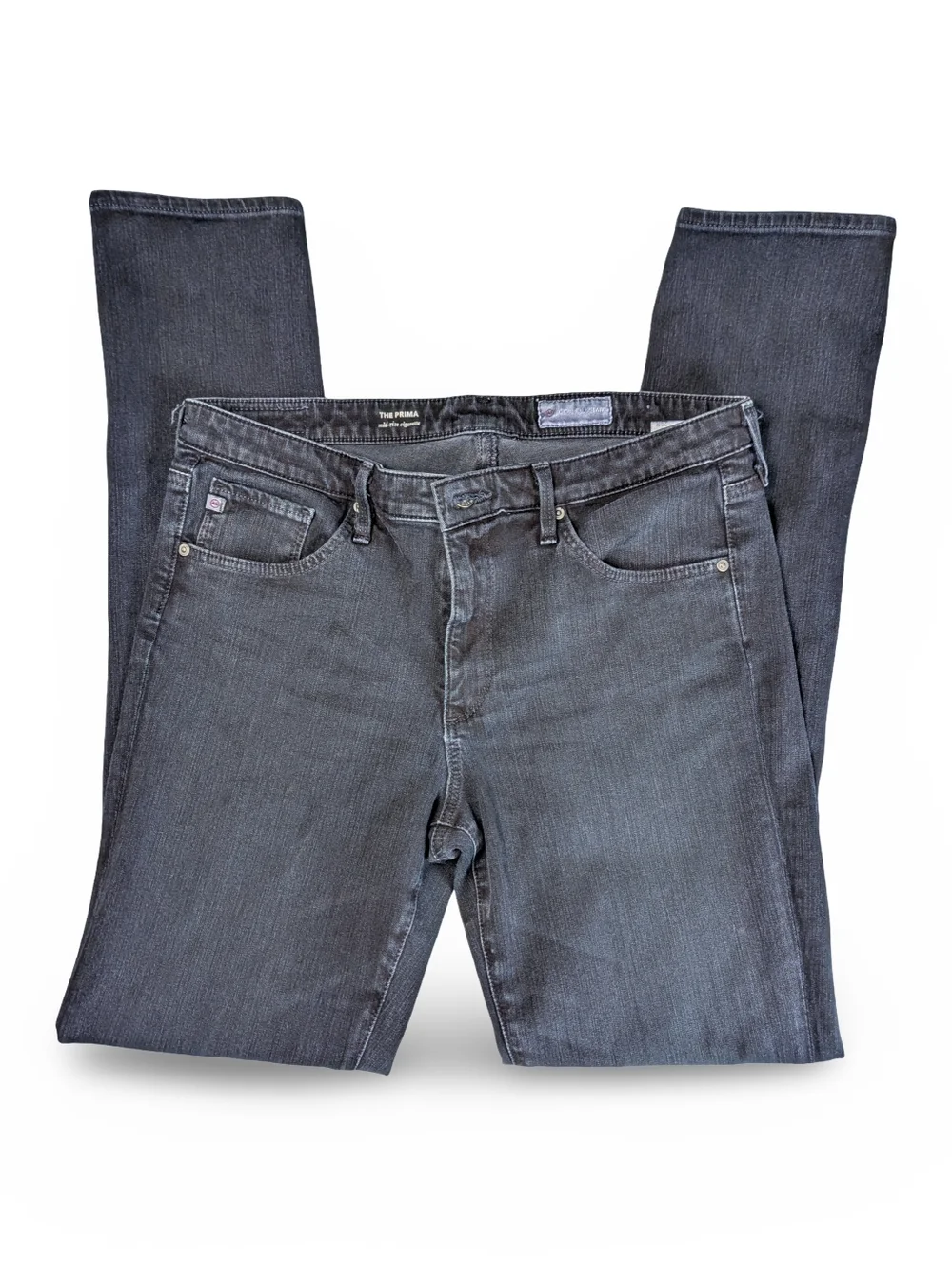 AG Adriano Goldschmied Straight Leg Jeans in Black The Prima Cigarette 29R - Picture 5 of 8